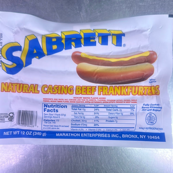 Sabrett® Natural Casing Beef Frankfurters 12 oz