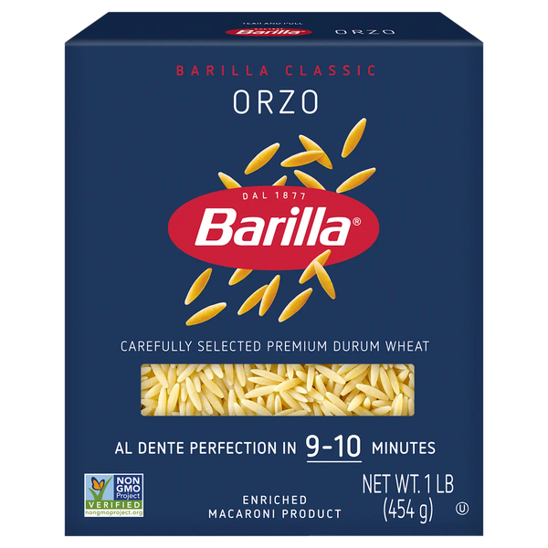 Barilla Orzo Pasta. 16 Oz.