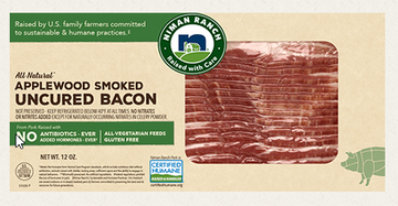 SPECIAL! Niman Ranch Bacon, Uncured, Applewood Smoked - 12 Ounces