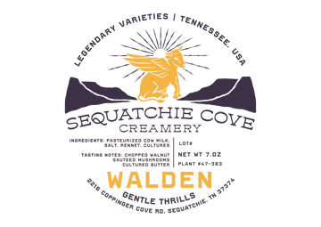 Walden Cheese, Sequatchie Cove. 7 oz.