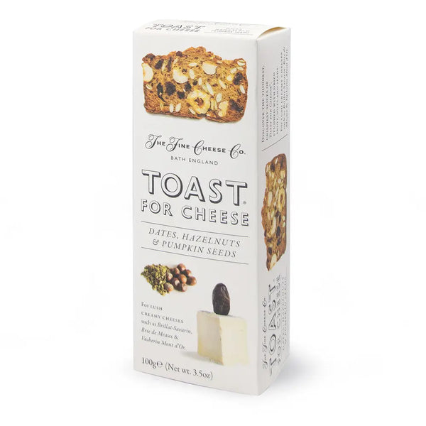 Toast For Cheese. Dates, Hazelnuts & Pumpkin Seeds. 3.5 oz. The Fine Cheese Co.