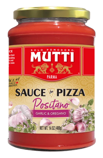 Mutti Sauce For Pizza Positano, Garlic & Oregano. 14 oz.