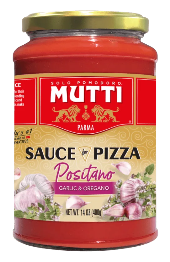 Mutti Sauce For Pizza Positano, Garlic & Oregano. 14 oz.