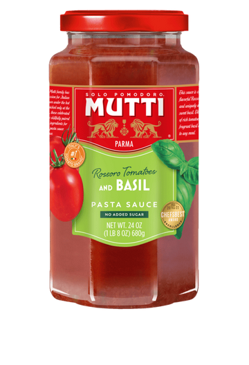 Mutti, Rossoro Tomatoes And Basil Sauce. 24 oz.