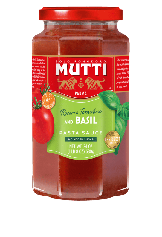 Mutti, Rossoro Tomatoes And Basil Sauce. 24 oz.