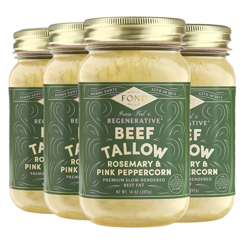 Beef tallow Rosemary & Pink Peppercorn. 14 oz. Jar