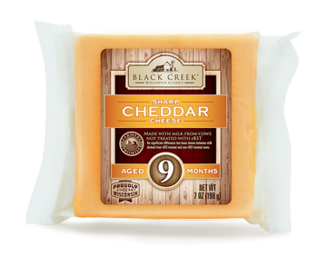 Cheddar Cheese Aged 9 months, Black Creek. 7 oz