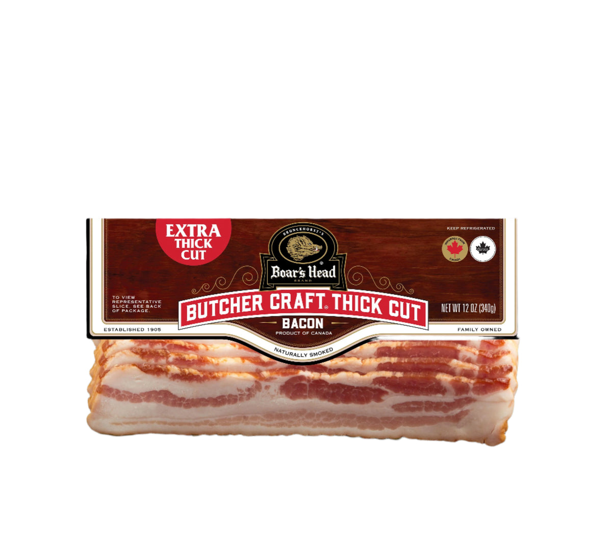 Boar's Head Butcher Craft Thick Cut Bacon. 20 oz. | Paisanos Butcher Shop
