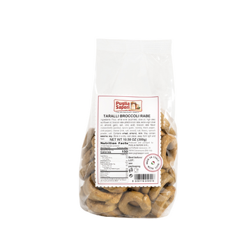 Taralli Pugliesi. Broccoli Rabe. 10.58 oz. Puglia Sapori