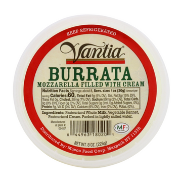 Burrata, Mozzarella Filled With Cream, Vantia. 8 oz