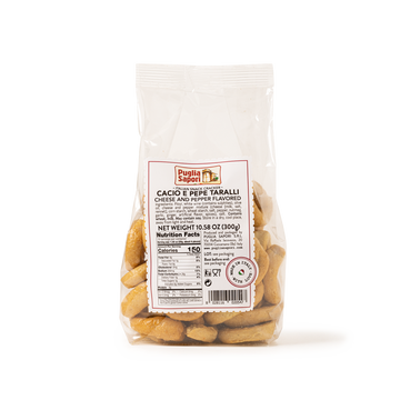 Taralli Pugliesi. Cacio E Pepe. 10.58 oz. Puglia Sapri.