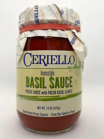 Ceriello Homestyle Basil Sauce. 15 oz.