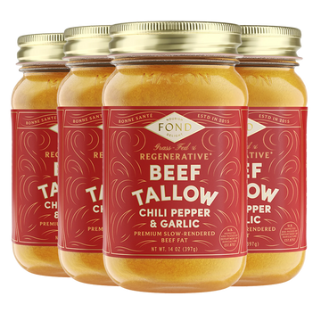 Fondo Beef Tallow Chilli Pepper & Garlic. 14 oz.