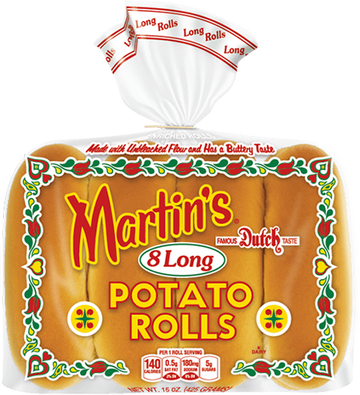 Martin's Potato Rolls, Long - 8 Each