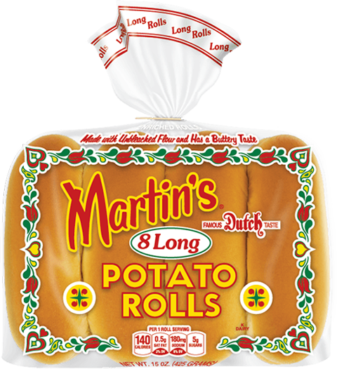 Martin's Potato Rolls, Long - 8 Each