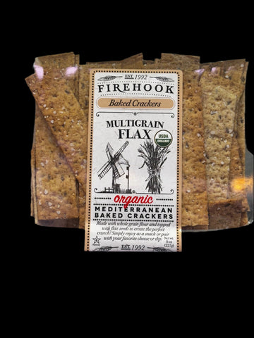 Firehook Multigrain Flax Organic Crackers. 8 oz.