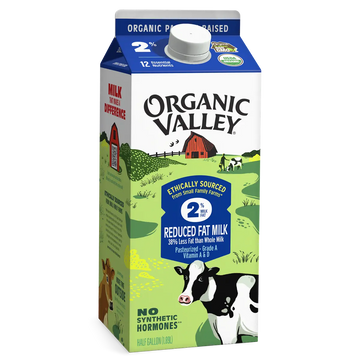 Organic Valley, 2% Reduce Fat Milk. Half gallon