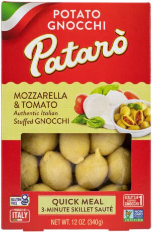 Pataro Mozzarella & tomato Stuffed Potato Gnocchi. 12 oz.