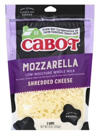 Cabot Cheese, Whole Milk, Mozzarella, Low-Moisture, Shredded