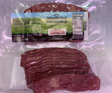 Thousand Hills 100% Grass Fed Beef Bacon - Uncured Hardwood Smoked