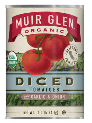 Muir Glen Organic Diced Tomatoes With Garlic and Onion- 14.5 oz.