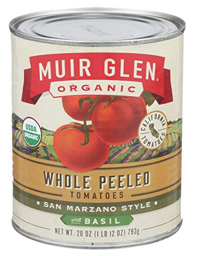 Muir Glen Organic Whole Peeled Tomatoes with Basil- 28 oz