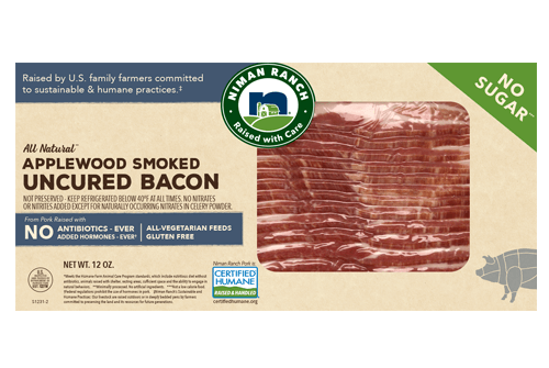 Niman Ranch Uncured Applewood Smoked Bacon – No Sugar 12oz