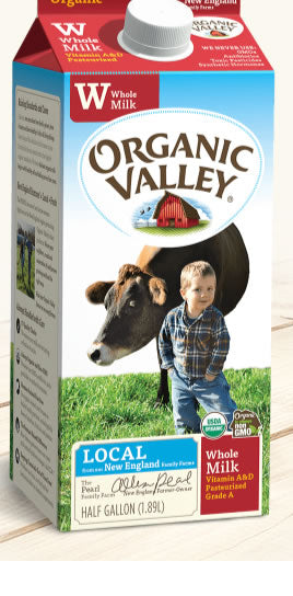 Organic Valley Milk, Organic, Whole - 0.5 Gallons