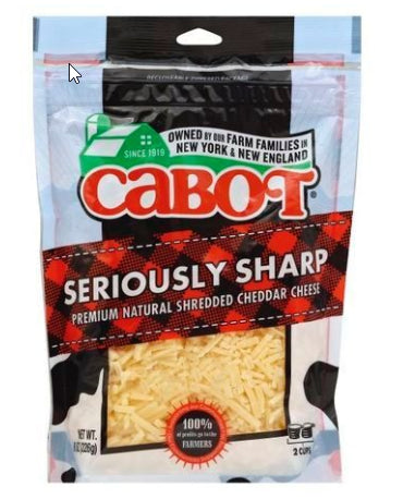 Cabot Cheese, Seriously Sharp Cheddar, Shredded