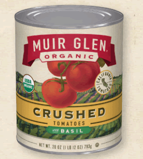 Muir Glen Organic Tomatoes, with Basil, Crushed - 28 oz.
