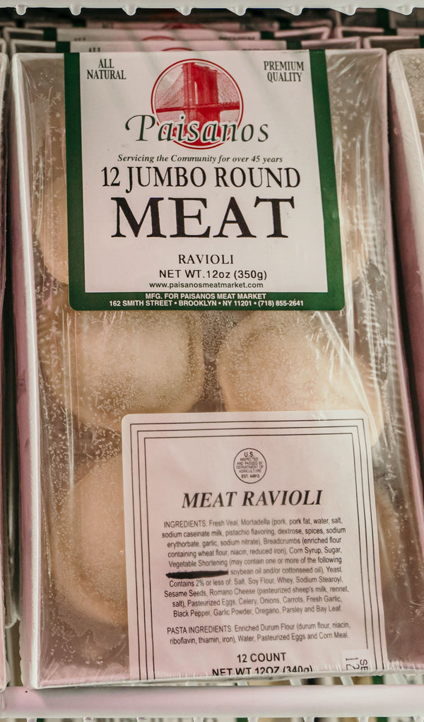 Jumbo Round Meat Ravioli - 12 ct