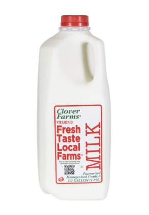 Clover Farms Whole Milk Half Gallon